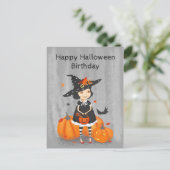 Halloween Cute Little Witch Briefkaart (Staand voorkant)