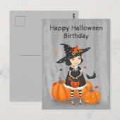 Halloween Cute Little Witch Briefkaart (Voorkant / Achterkant)