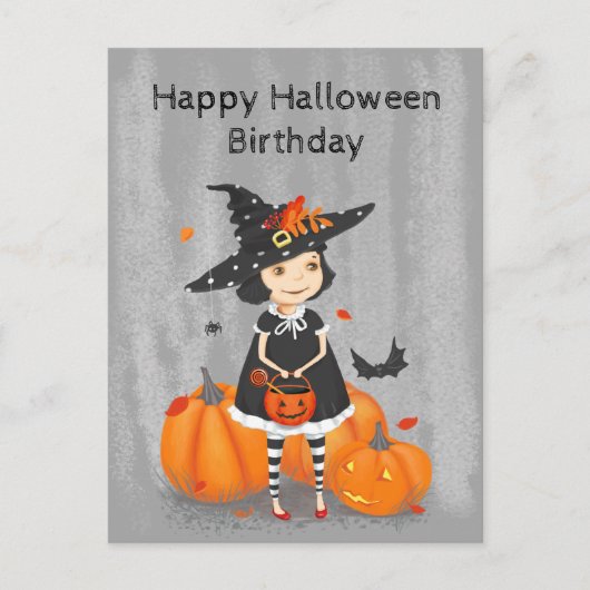 Halloween Cute Little Witch Briefkaart (Voorkant)