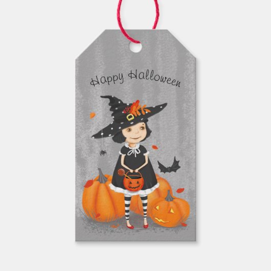 Halloween Cute Little Witch Cadeaulabel (Voorkant)