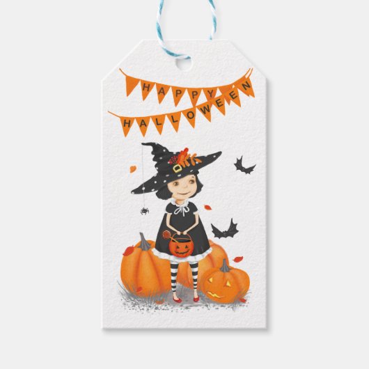 Halloween Cute Little Witch Cadeaulabel (Voorkant)