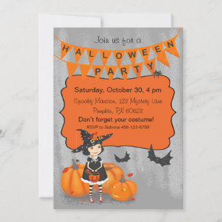 Halloween Cute Little Witch Kaart