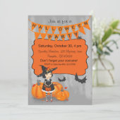 Halloween Cute Little Witch Kaart (Staand voorkant)