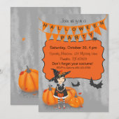 Halloween Cute Little Witch Kaart (Voorkant / Achterkant)