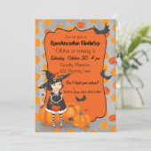 Halloween Cute Little Witch Kaart (Staand voorkant)