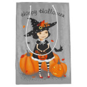 Halloween Cute Little Witch Medium Cadeauzakje (Voorkant)