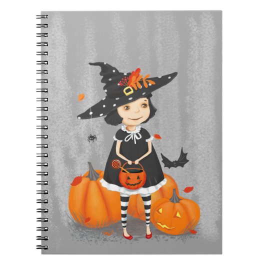 Halloween Cute Little Witch Notitieboek (Voorkant)