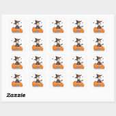 Halloween Cute Little Witch Vierkante Sticker (Vel)