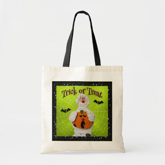 Halloween - Cute Mummy en Pumpkin Tote Bag (Voorkant)