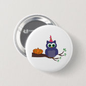 Halloween Cute Owl and a Pumpkin Ronde Button 5,7 Cm (Voorkant /achterkant)
