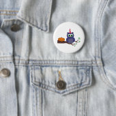 Halloween Cute Owl and a Pumpkin Ronde Button 5,7 Cm (In situ)