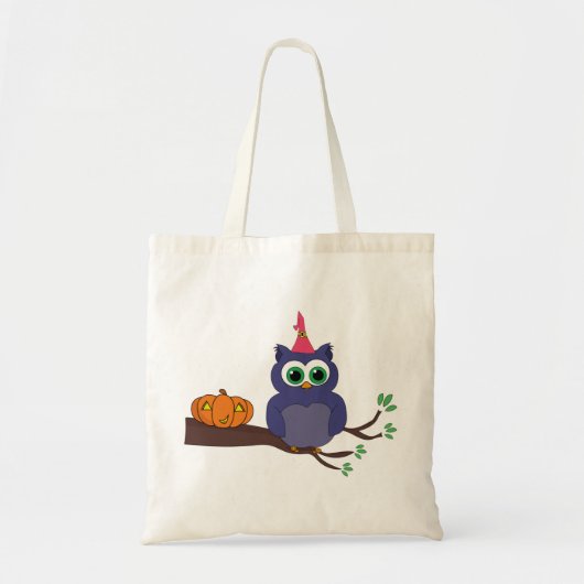 Halloween Cute Owl and a Pumpkin Tote Bag (Voorkant)