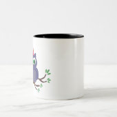 Halloween Cute Owl and a Pumpkin Tweekleurige Koffiemok (Center)