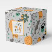 Halloween Cute Pumpkin Bat Doodle Pattern Grey Bedankdoosjes (Voorkant Zijde)