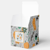 Halloween Cute Pumpkin Bat Doodle Pattern Grey Bedankdoosjes (Geopend)