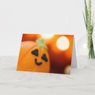 Halloween Cute Pumpkin Cupcake Sweet Treat Kaart