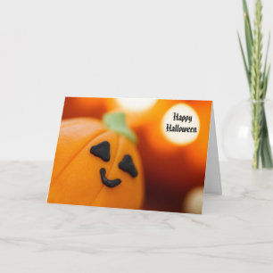 Halloween Cute Pumpkin Cupcake Sweet Treat Kaart