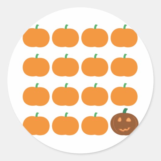 Halloween Cute Pumpkin Patch Ronde Sticker (Voorkant)
