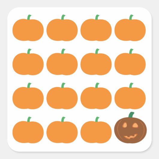 Halloween Cute Pumpkin Patch Vierkante Sticker (Voorkant)