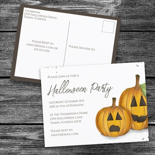 Halloween Cute Pumpkins Jack O'lantern Budget Briefkaart
