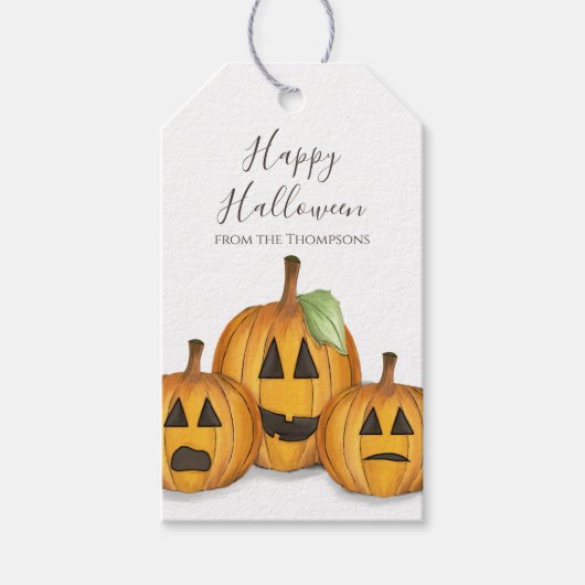 Halloween Cute Pumpkins Jack O'lantern Cadeaulabel (Voorkant)