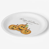 Halloween Cute Pumpkins Jack O'lantern Papieren Bordje (Gekanteld)