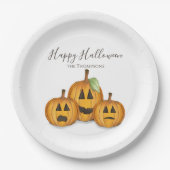 Halloween Cute Pumpkins Jack O'lantern Papieren Bordje (Voorkant)