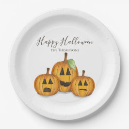 Halloween Cute Pumpkins Jack O'lantern Papieren Bordje