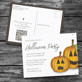 Halloween Cute Pumpkins Jack Simple Social Media Briefkaart