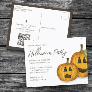 Halloween Cute Pumpkins Jack Simple Social Media Briefkaart