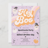 Halloween Cute Retro Spooky Ghost Birthday Party Kaart (Voorkant)
