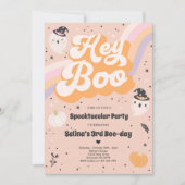 Halloween Cute Retro Spooky Ghost Birthday Party Kaart (Voorkant)