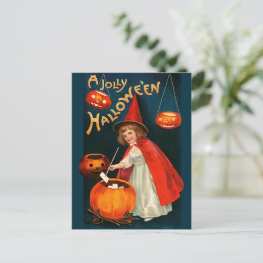 Halloween Cute Short heks CC0670 Clapsaddle Briefkaart (Staand voorkant)