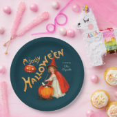 Halloween Cute Short heks CC1243 Clapsaddle Papieren Bordje (Feest)