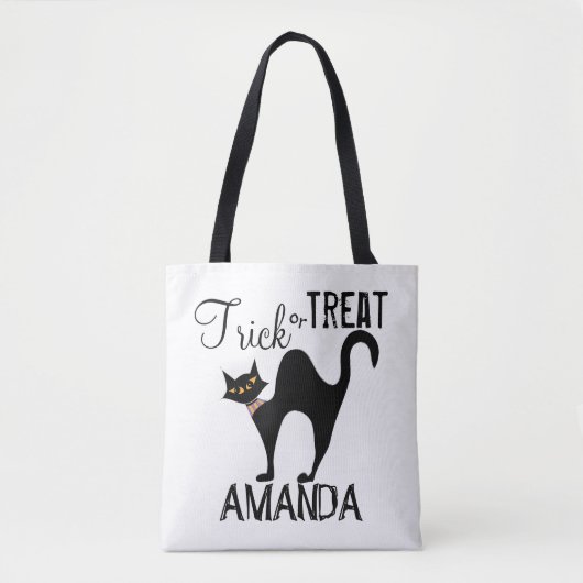 Halloween Cute Simple Trick or treat Cat Tote Bag (Voorkant)