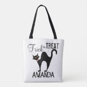 Halloween Cute Simple Trick or treat Cat Tote Bag (Achterkant)