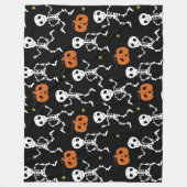 Halloween Cute Skeletons and Pumpkins Fleece Deken (Voorkant)
