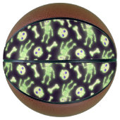 Halloween Cute Spooky Glow Skeleton Bot Skull Basketbal (Voorkant)