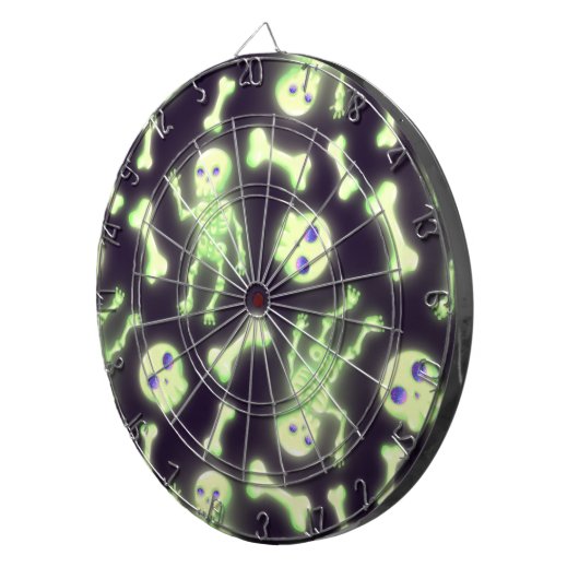 Halloween Cute Spooky Glow Skeleton Bot Skull Dartbord (Voorkant Rechts)