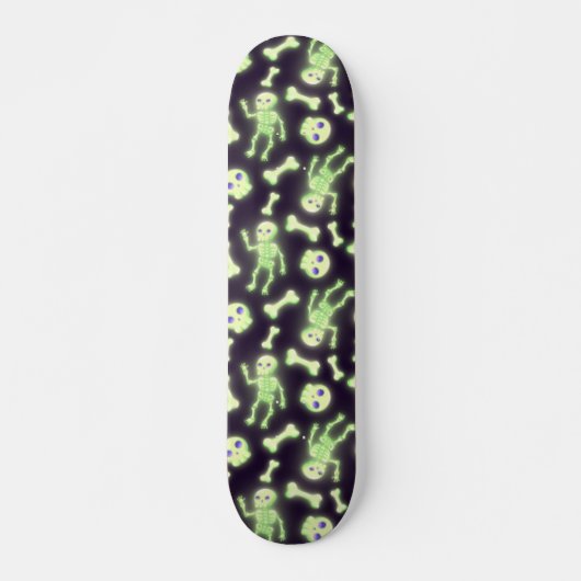 Halloween Cute Spooky Glow Skeleton Bot Skull Persoonlijk Skateboard (Voorkant)