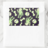 Halloween Cute Spooky Glow Skeleton Bot Skull Rechthoekige Sticker (Tas)