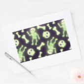 Halloween Cute Spooky Glow Skeleton Bot Skull Rechthoekige Sticker (Envelop)