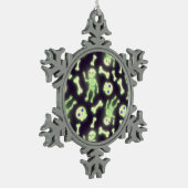 Halloween Cute Spooky Glow Skeleton Bot Skull Tin Sneeuwvlok Ornament (Links)