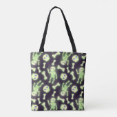 Halloween Cute Spooky Glow Skeleton Bot Skull Tote Bag (Achterkant)