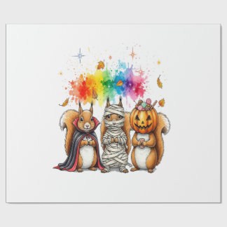 Halloween Cute Squirrels Costume Cadeaupapier