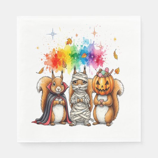 Halloween Cute Squirrels Costume Servet (Voorkant)