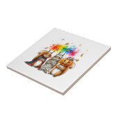 Halloween Cute Squirrels Costume Tegeltje (Zijkant)