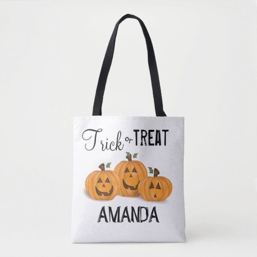 Halloween Cute Trick or treat Funny Pumpkins Tote Bag (Voorkant)