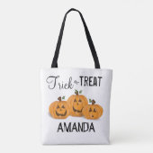 Halloween Cute Trick or treat Funny Pumpkins Tote Bag (Achterkant)