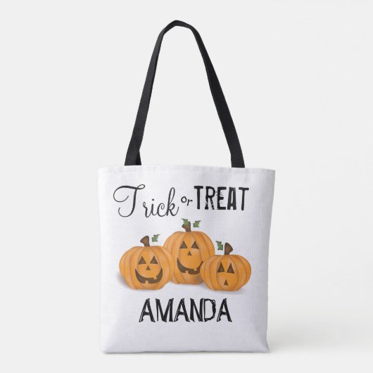 Halloween Cute Trick or treat Funny Pumpkins Tote Bag (Achterkant)